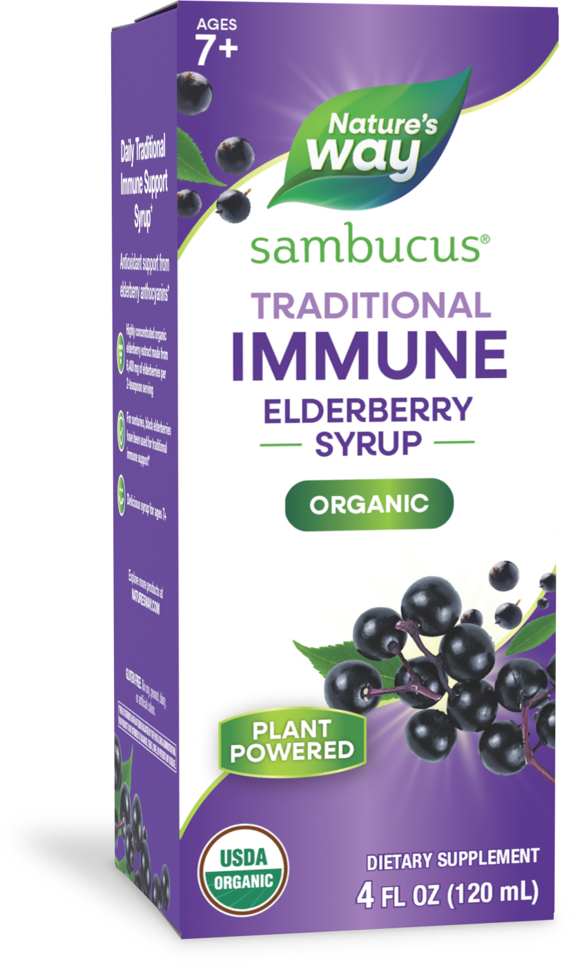 <{%PRIMARY_15796%}>Nature's Way® | Sambucus Traditional Immune Elderberry Syrup, 4 fl oz (120 ml), Berry