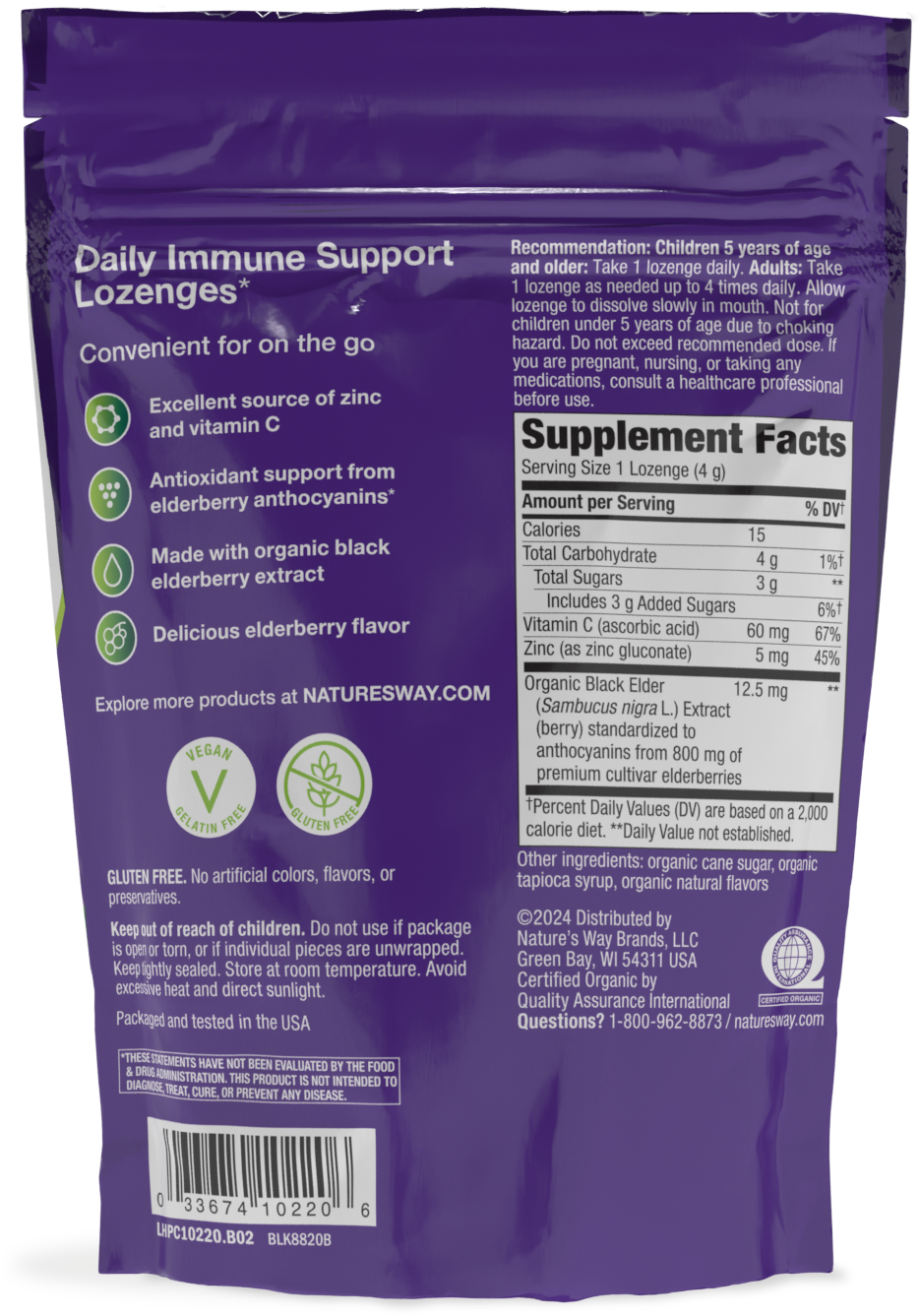 <{%360IMAGE9_10220%}>Nature's Way® | Sambucus Immune Lozenges - back of pack