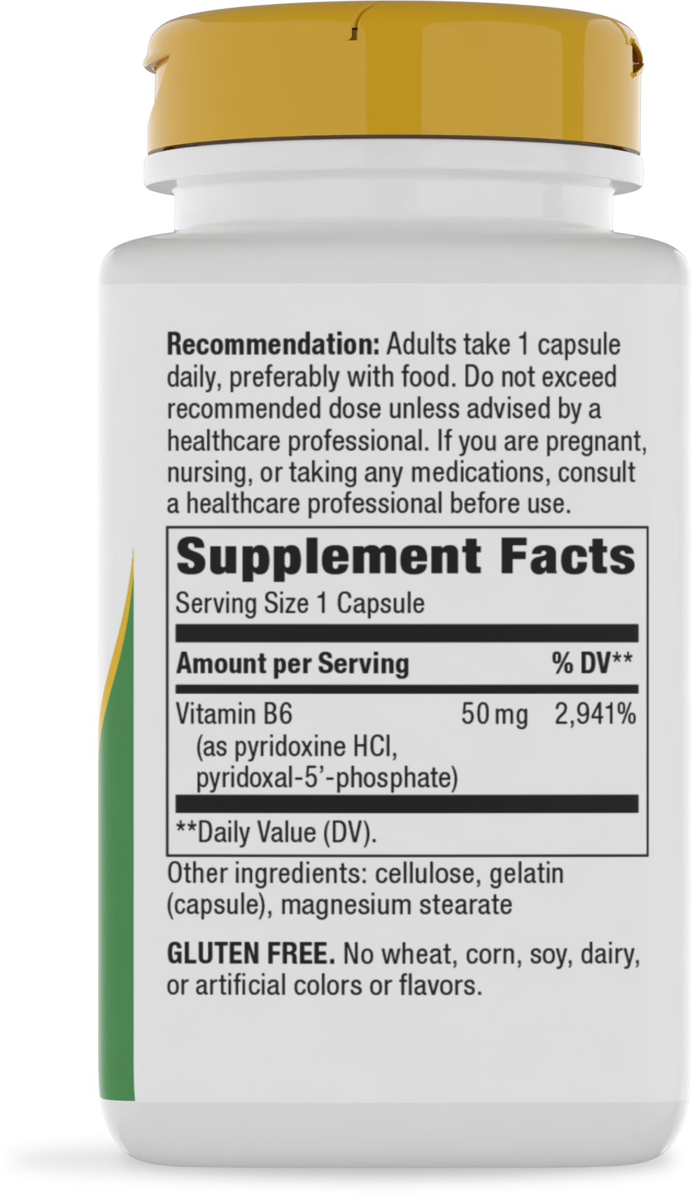 <{%360IMAGE1_40431%}>Nature's Way® | Vitamin B6 High Potency - right side of pack