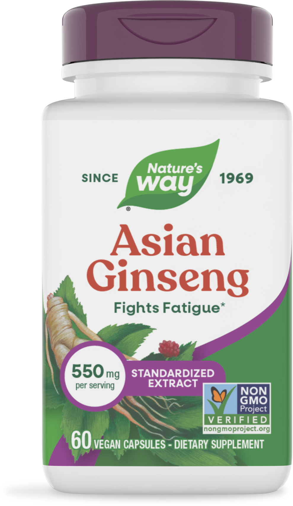 <{%PRIMARY_61700%}>Nature's Way® | Asian Ginseng Standardized Extract, 60 capsules