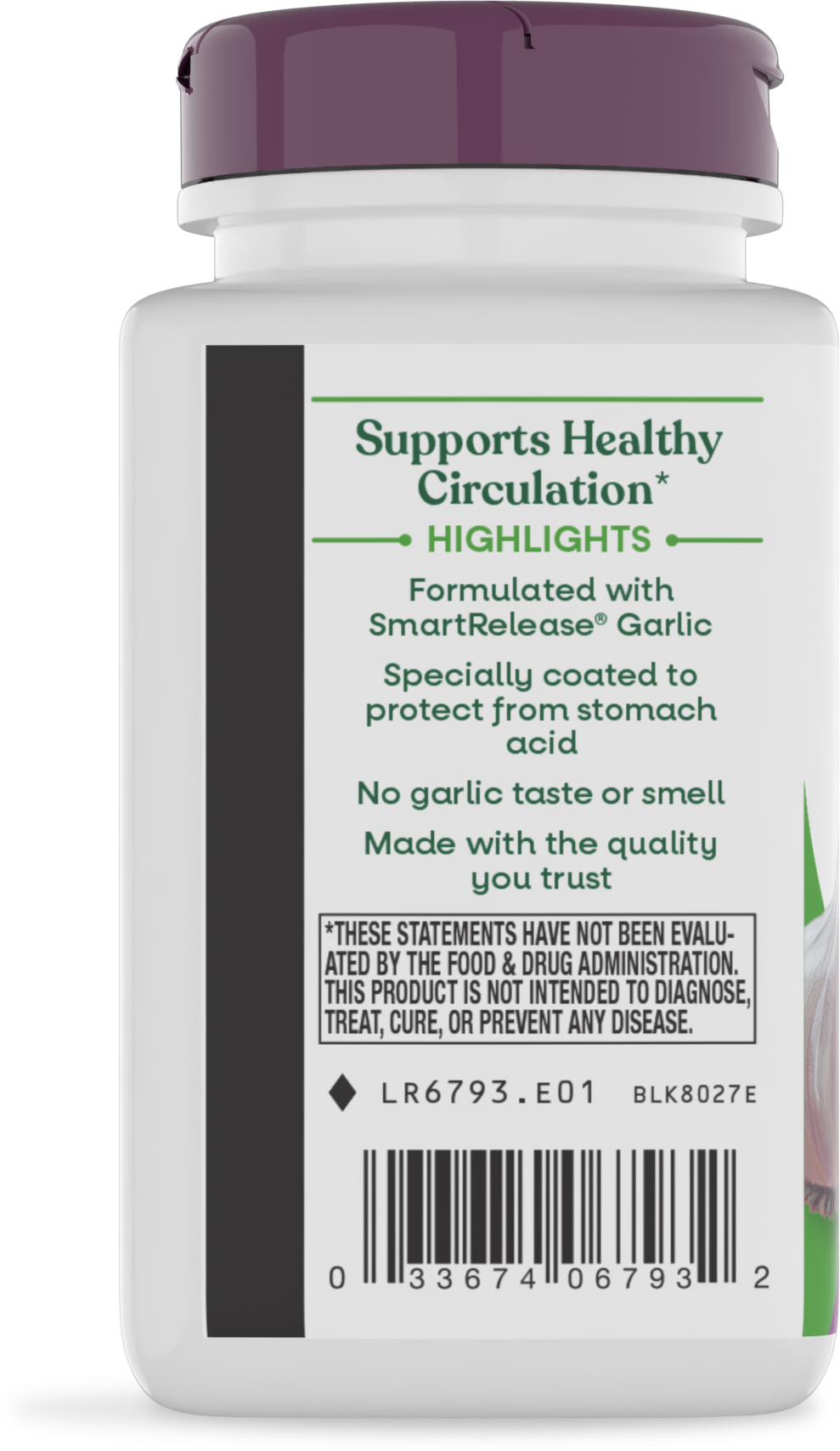 <{%360IMAGE2_6793%}>Nature's Way® | Garlicin Cardio - left side of pack
