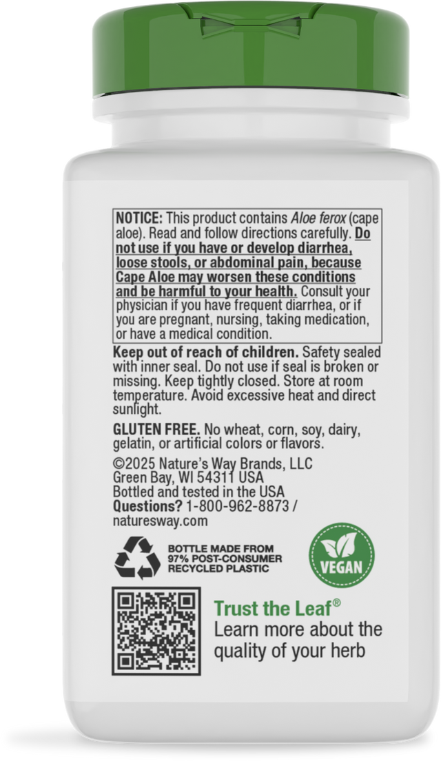 <{%360IMAGE3_10150%}>Nature's Way® | Aloe Latex With Fennel - back of pack