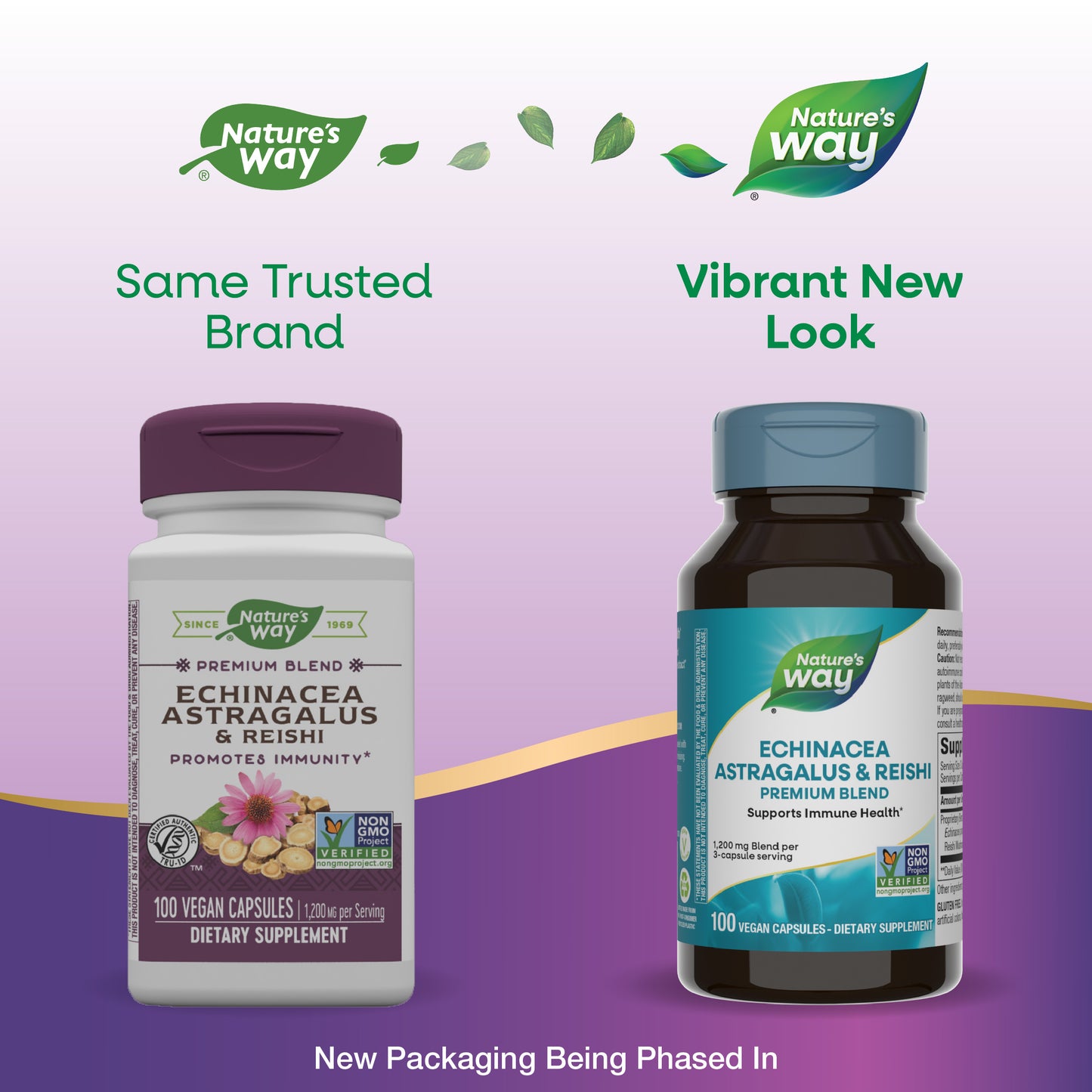 <{%MAIN1_413%}>Nature's Way® | Echinacea Astragalus & Reishi Premium Blend - package updates old to new