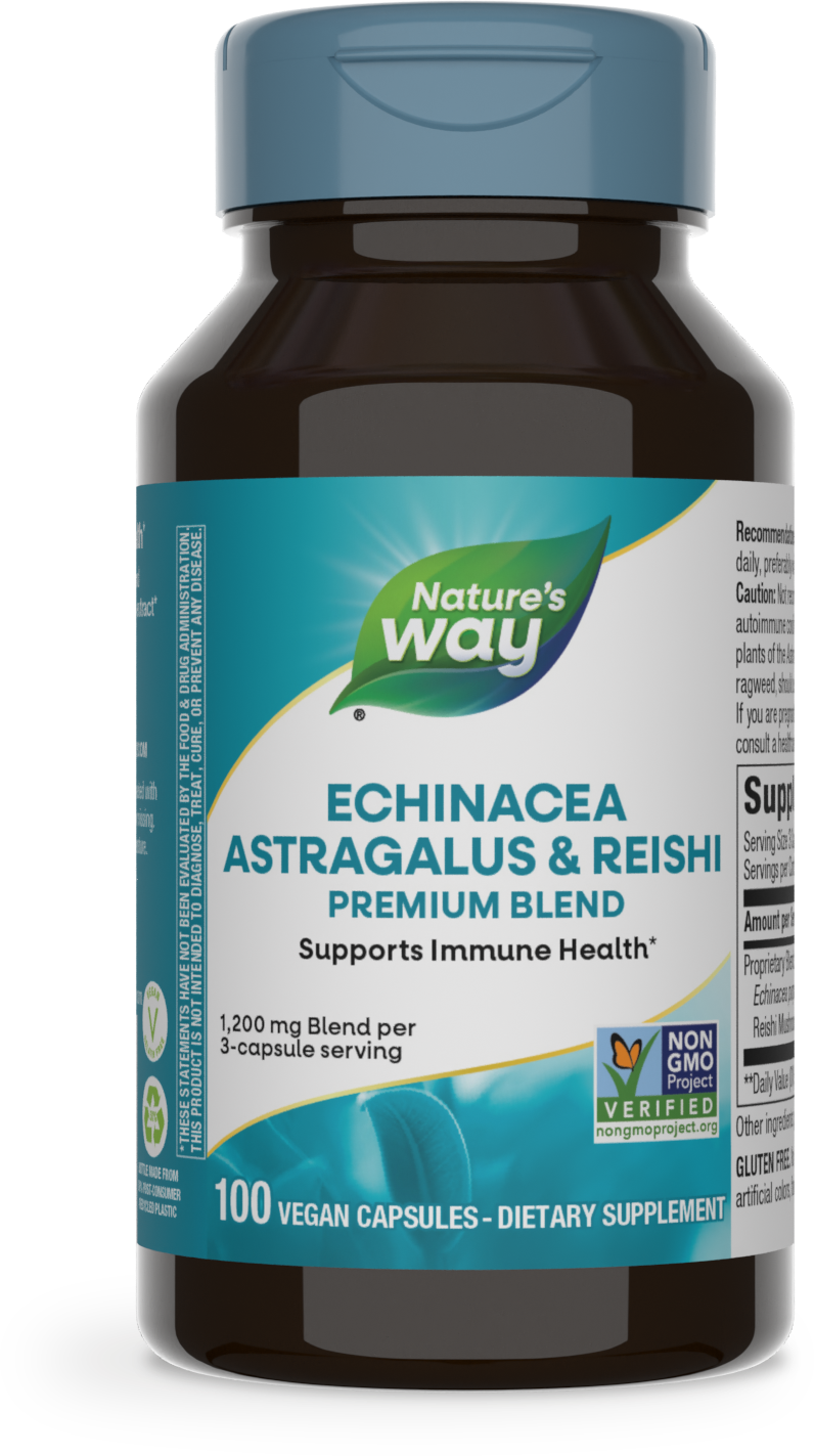 <{%PRIMARY_413%}>Nature's Way® | Echinacea Astragalus & Reishi Premium Blend, 100 capsules