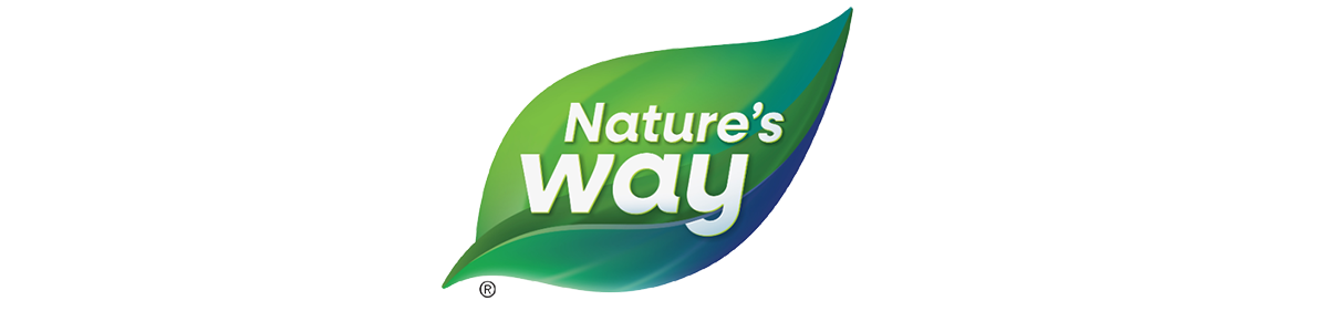 Nature's Way leaf logo in green and blue