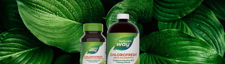Nature's Way Chlorofresh products on a leafy background.