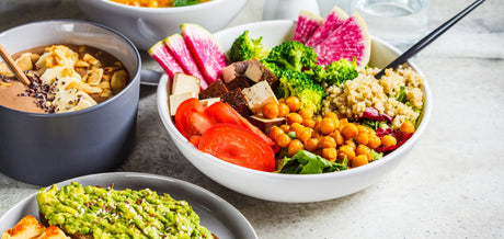 Plant-based foods served in bowls.