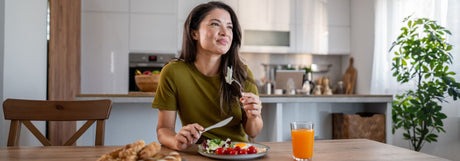 woman eating at the table