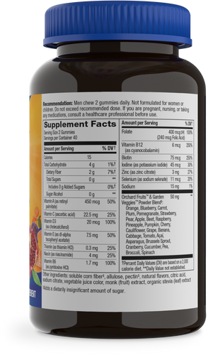 Nature's Way® | Alive! Zero Sugar Men's Gummy Multivitamin - right side of pack Sku:15205