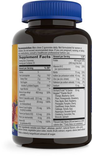Nature's Way® | Alive! Zero Sugar Men's Gummy Multivitamin - right side of pack Sku:14620