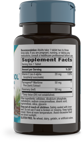 Nature's Way® | Pycnogenol Premium Blend - right side of pack Sku:45151