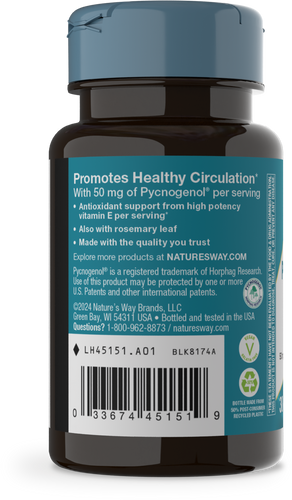 Nature's Way® | Pycnogenol Premium Blend - left side of pack Sku:45151