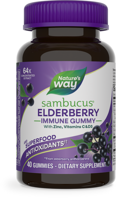 <{%PRIMARY_12345%}>Nature's Way® | Sambucus Elderberry Immune Gummy, 40 gummies, Elderberry