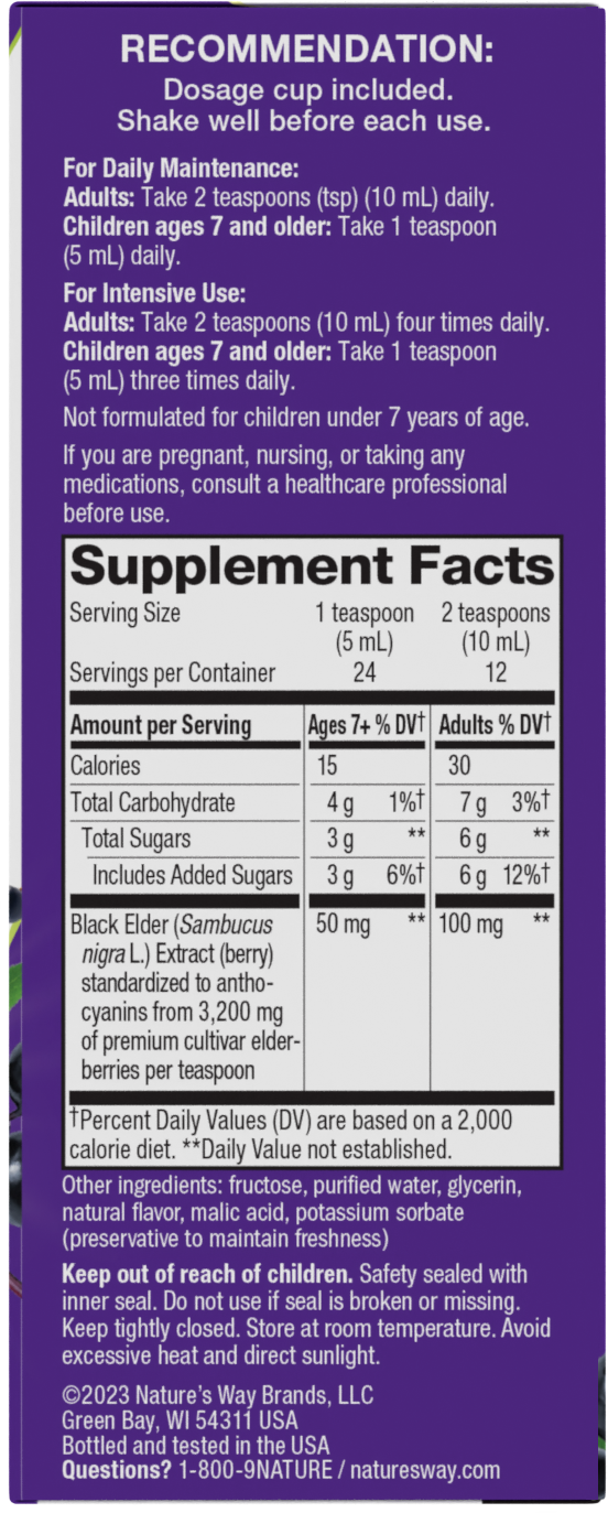 <{%MAIN10_6970%}>Nature's Way® | Sambucus Traditional Immune Syrup - right side of pack