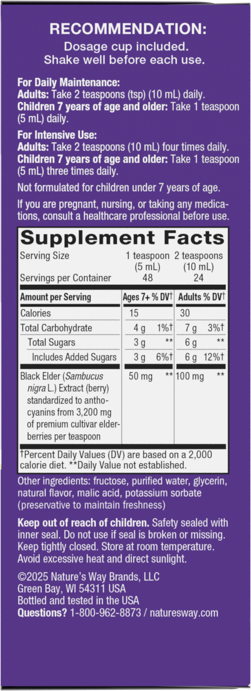 <{%MAIN2_15332%}>Nature's Way® | Sambucus Traditional Immune Elderberry Syrup - right side of pack