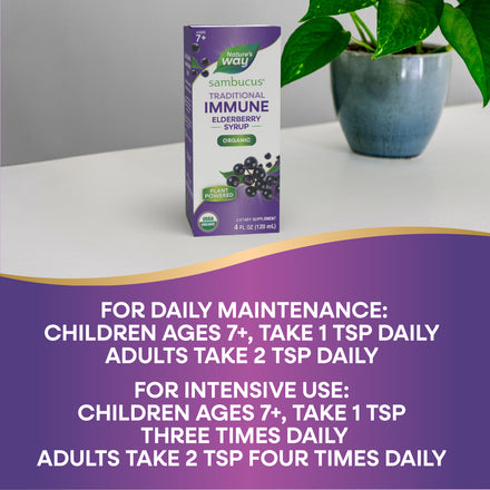 Sambucus Traditional Immune Elderberry Syrup Supplement Facts