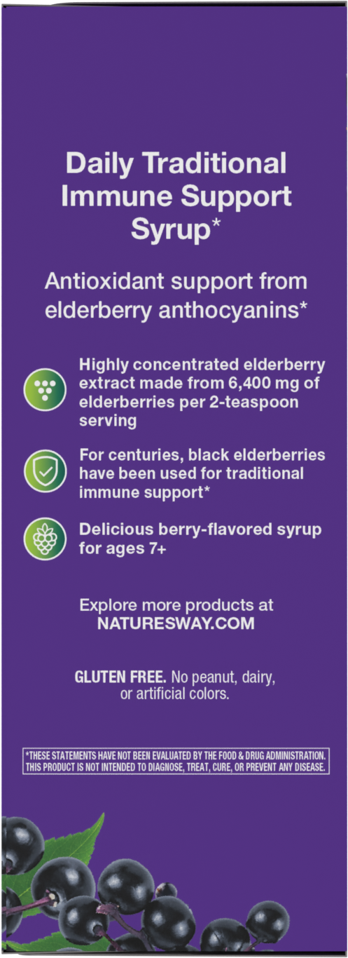 <{%MAIN4_15332%}>Nature's Way® | Sambucus Traditional Immune Elderberry Syrup - left side of pack