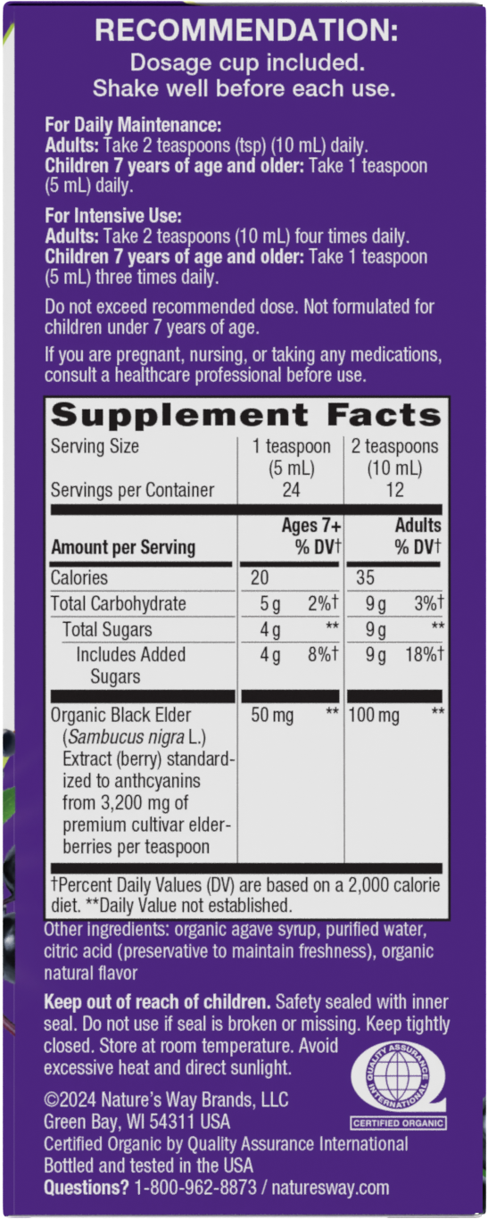 <{%MAIN2_15796%}>Nature's Way® | Sambucus Organic Elderberry Syrup - right side of pack