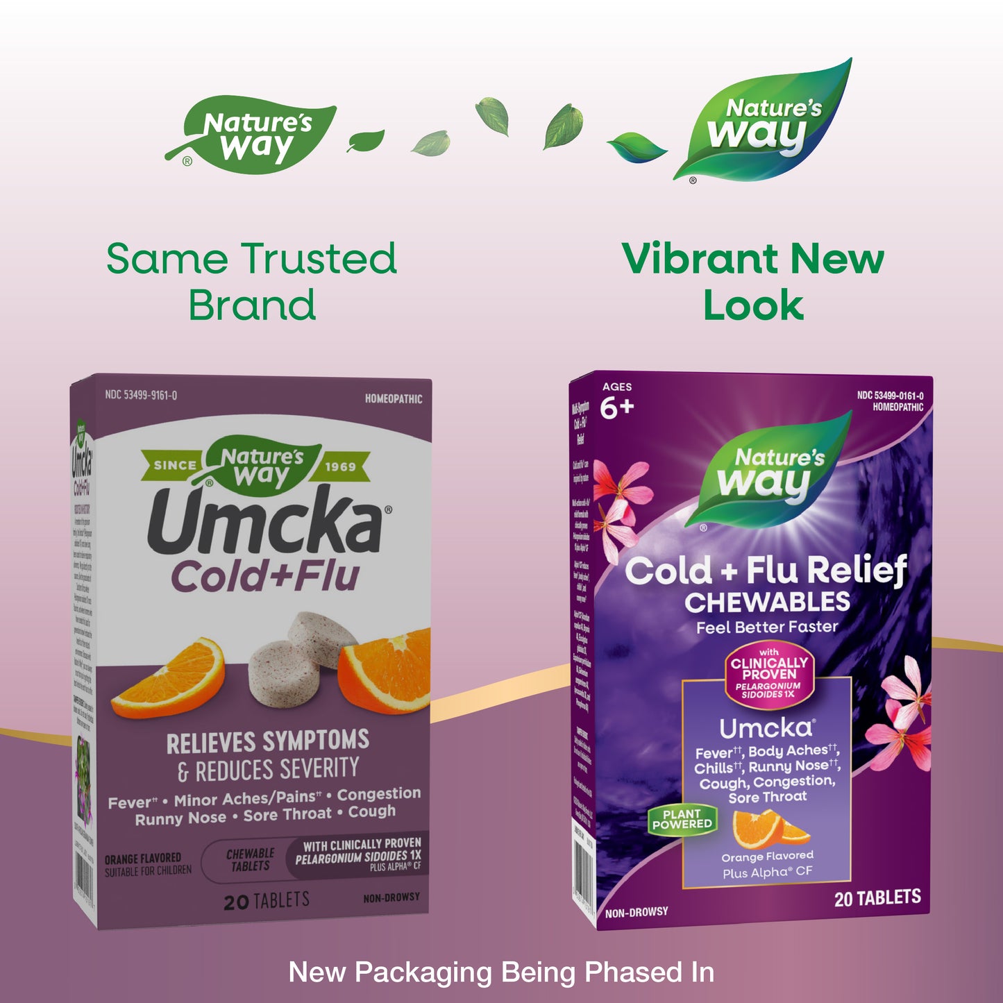 <{%MAIN1_15161%}>Nature's Way® | Umcka Cold+Flu Relief Chewables - package updates old to new