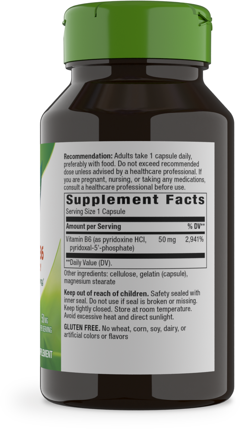 <{%MAIN2_40431%}>Nature's Way® | Vitamin B6 High Potency - right side of pack