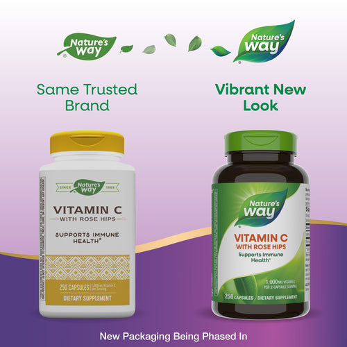 Nature's Way® | Vitamin C with Rose Hips - package updates old to new Sku:40311