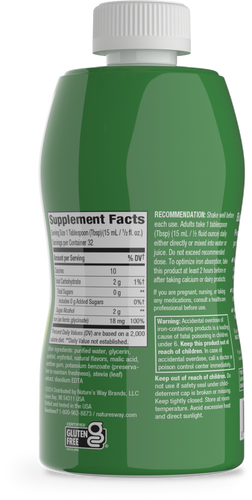 Nature's Way® | Liquid Iron - right side of pack Sku:ST1923