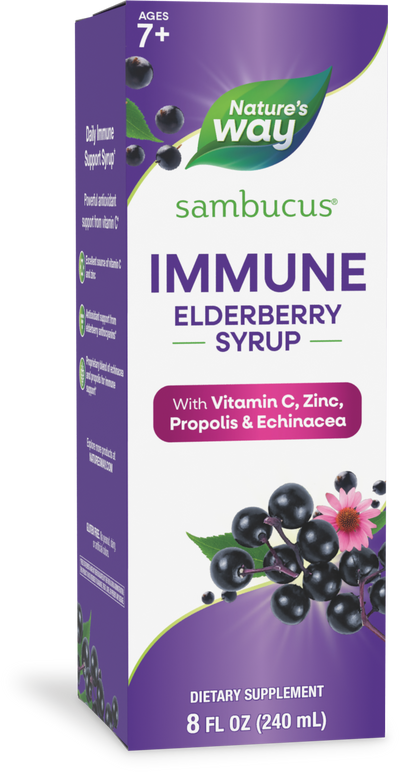 <{%PRIMARY_15333%}>Nature's Way® | Sambucus Immune Elderberry Syrup, 8 fl oz (240 ml), Elderberry