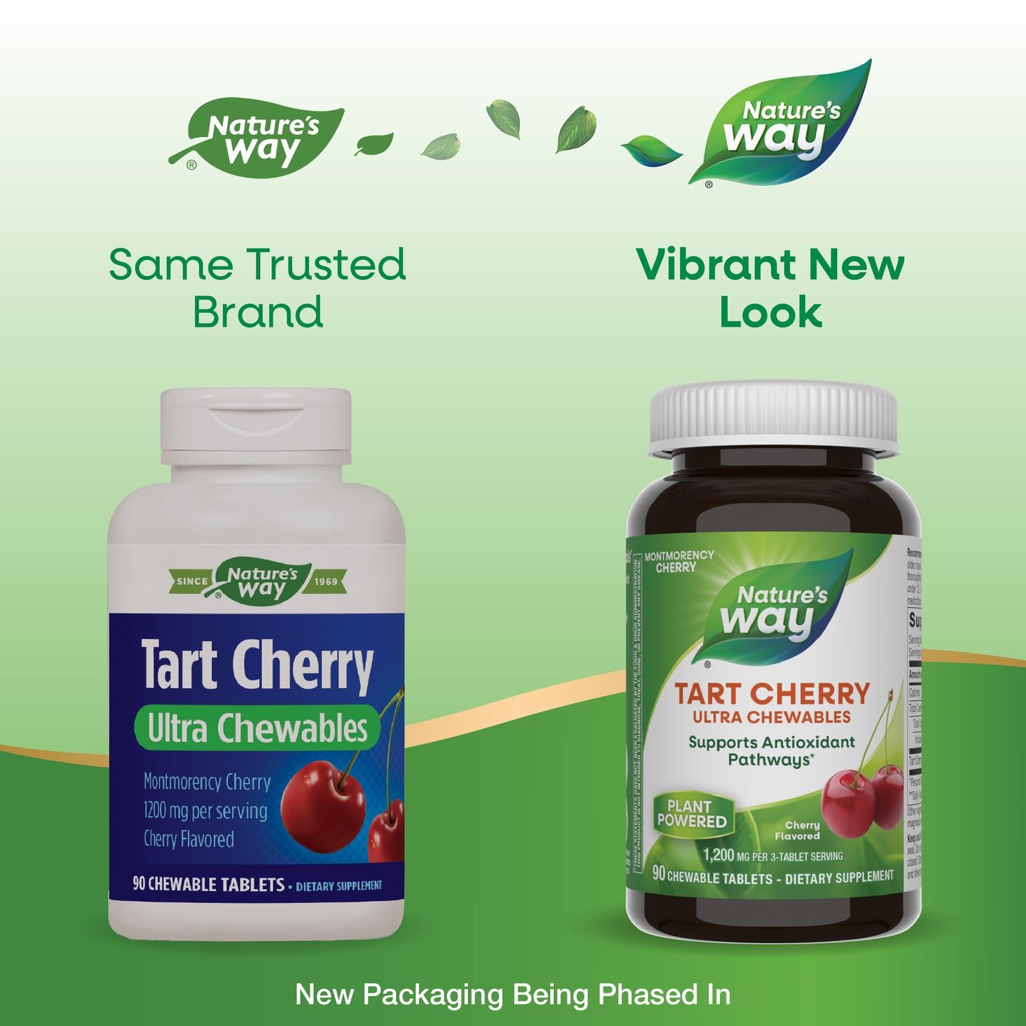 <{%MAIN1_15831%}>Nature's Way® | Tart Cherry Ultra Chewables - package updates old to new