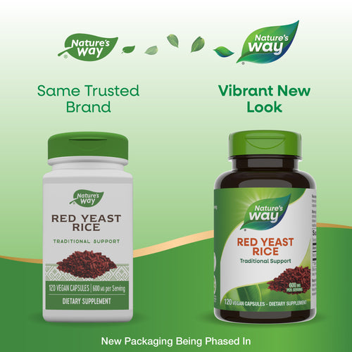 Nature's Way® | Red Yeast Rice - package updates old to new Sku:15540