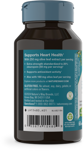 Nature's Way® | Olive Leaf Premium Extract - left side of pack Sku:15480
