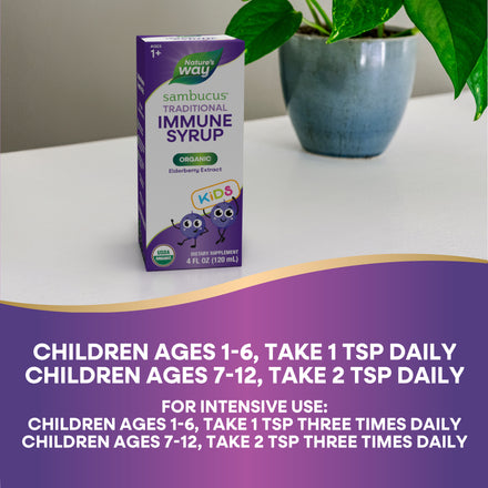 Sambucus Organic Immune Syrup for Kids Supplement Facts