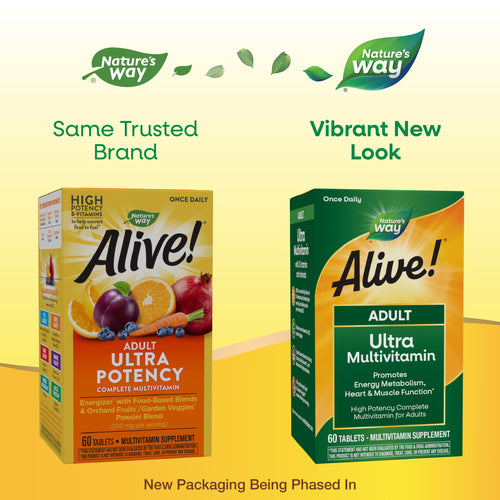 Nature's Way® | Alive! Adult Ultra Multivitamin - package updates old to new Sku:15679