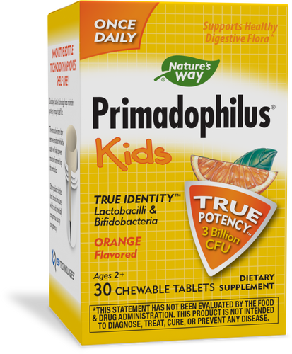 Nature's Way® | Primadophilus Kids Probiotic, 30 chewables, Orange Sku:14242