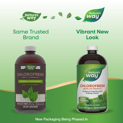 Nature's Way® | Chlorofresh Liquid Chlorophyll - package updates old to new Sku:3501