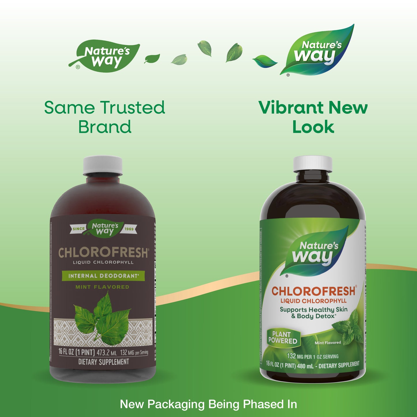<{%MAIN8_3501%}>Nature's Way® | Chlorofresh Liquid Chlorophyll - package updates old to new
