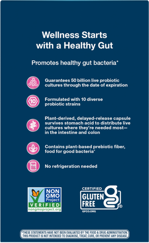 Nature's Way® | Fortify Women's Extra-Strength Probiotic - back of pack Sku:11581