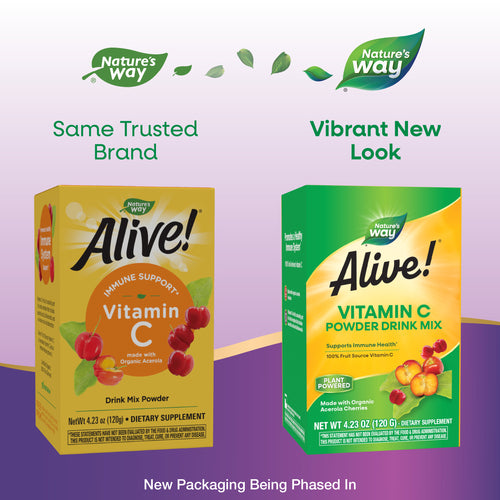 Nature's Way® | Alive! Vitamin C Powder Drink Mix - package updates old to new Sku:15143