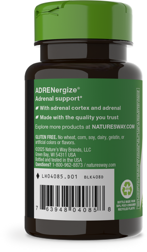 Nature's Way® | ADRENergize Adrenal Support - left side of pack Sku:04085