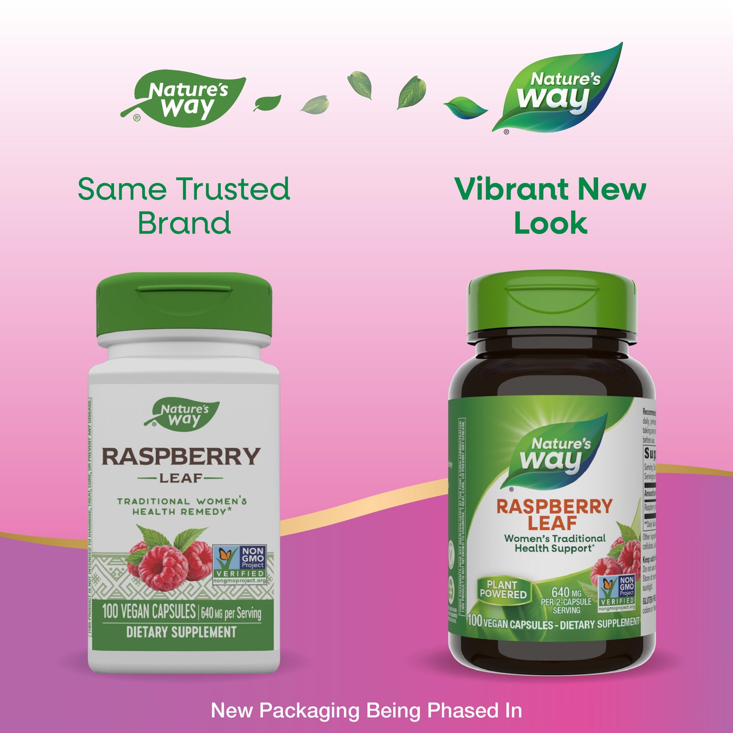 <{%MAIN1_16100%}>Nature's Way® | Raspberry Leaf - package updates old to new