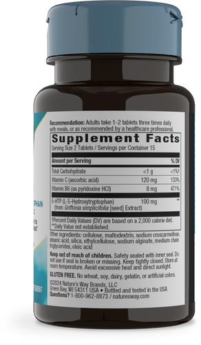 Nature's Way® | 5-HTP - right side of pack Sku:45240