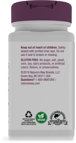 Nature's Way® | Cordyceps - back of pack Sku:15384