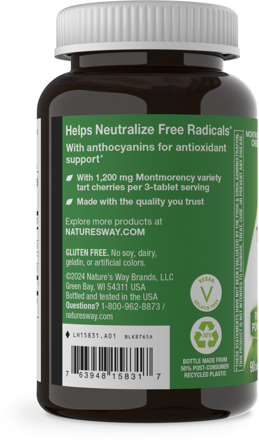 <{%MAIN3_15831%}>Nature's Way® | Tart Cherry Ultra Chewables - left side of pack
