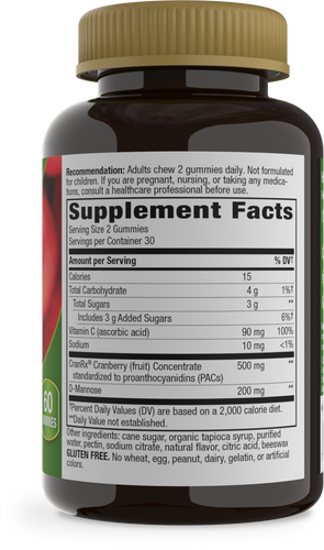 Nature's Way® | CranRx Gummies - right side of pack Sku:10485
