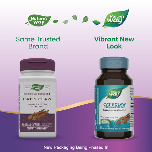 Nature's Way® | Cat's Claw Premium Extract - package updates old to new Sku:60700