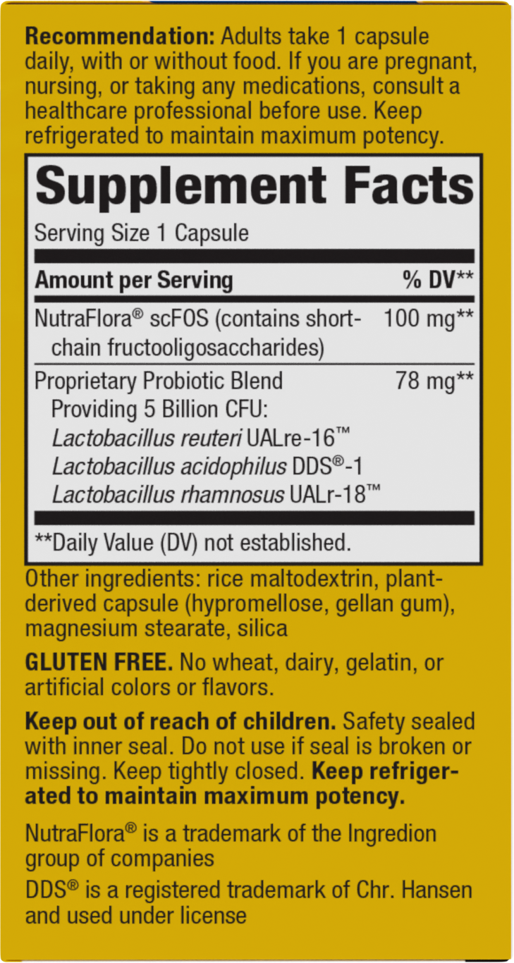 <{%MAIN2_14240%}>Nature's Way® | Primadophilus Reuteri Probiotics - right side of pack