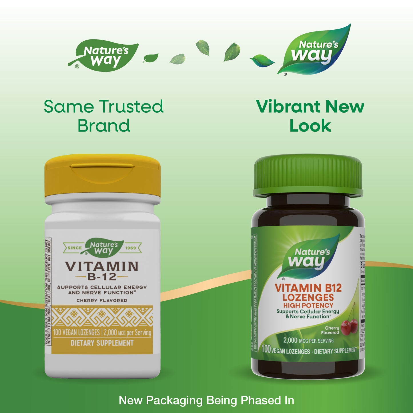 <{%MAIN1_40440%}>Nature's Way® | Vitamin B12 Lozenges High Potency - package updates old to new