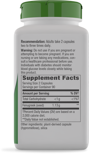 Nature's Way® | Fenugreek Seed - right side of pack Sku:14610