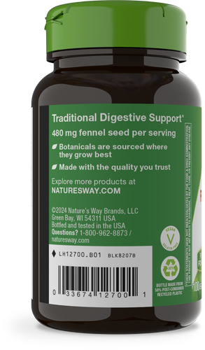 Nature's Way® | Fennel Seed - left side of pack Sku:12700