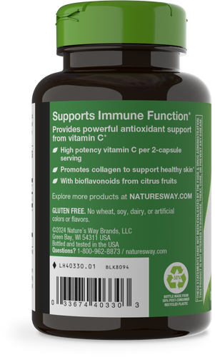 Nature's Way® | Vitamin C with Bioflavonoids - left side of pack Sku:40330