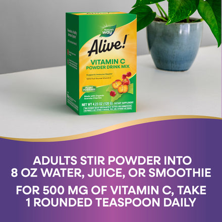 Alive!® Vitamin C Powder Drink Mix Supplement Facts